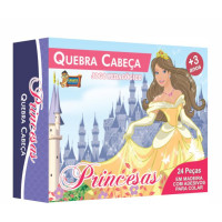 JOGO QUEBRA CABEÇA MADEIRA 24PÇS PRINCESAS 4040